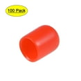 thumbnail image 1 of Uxcell 0.35'' Vinyl Round Caps Cover Screw Thread Protector Rubber Red 100pcs, 1 of 6