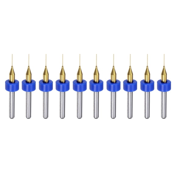 Uxcell 0.35mm PCB Drill Bits 1/8" Shank Carbide Micro Twist Mini Drill Bits CNC Engraving Drilling Tool, 10 Pieces