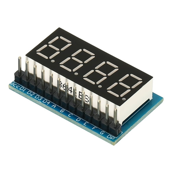 Uxcell 0.36" 4 Digit LED Display Module, 3.5-5V 7 Segment Common Anode 1.3 x 0.8 x 0.4 Inch, Red