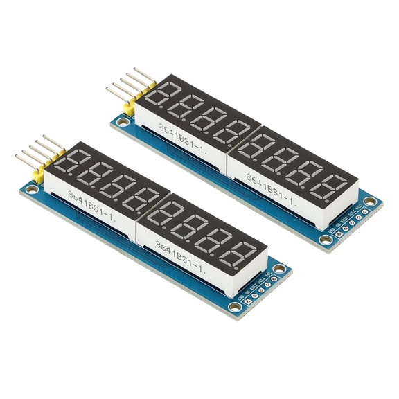 Uxcell 0.36" 8 Digit LED Display Module, 3.5-5V 7 Segment Common Anode 2.8 x 0.9 x 0.4 Inch, Red 2Pack