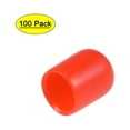 thumbnail image 1 of Uxcell 0.37'' Vinyl Round Caps Cover Screw Thread Protector Rubber Red 100pcs, 1 of 6