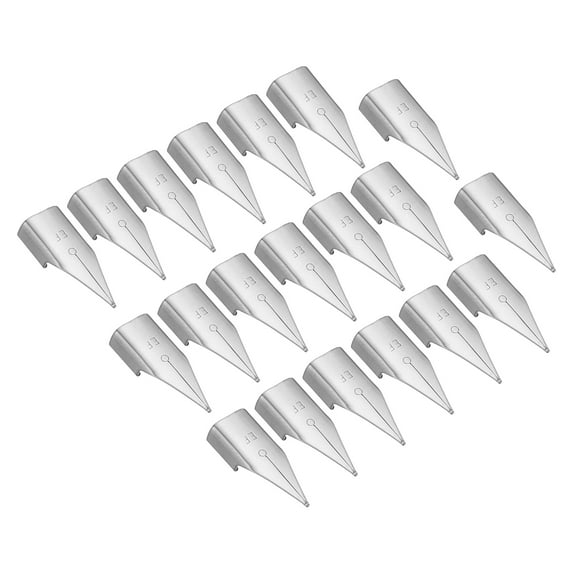 Uxcell 0.38mm Fountain Pen Nib Replacement 0.38mm Line Width 304 Stainless Steel Writing Supplies Silver 20 Pcs