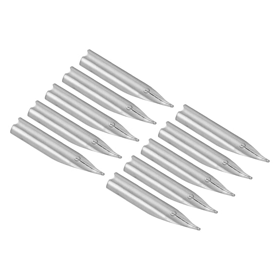 Uxcell 0.38mm Line Width Fountain Pen Nib Replacement 304 Stainless Steel for Drawing Writing, 25 Degree Angle 10 Pcs