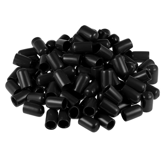 Uxcell Screw Thread Protectors Rubber End Cap Cover 0.39" Black