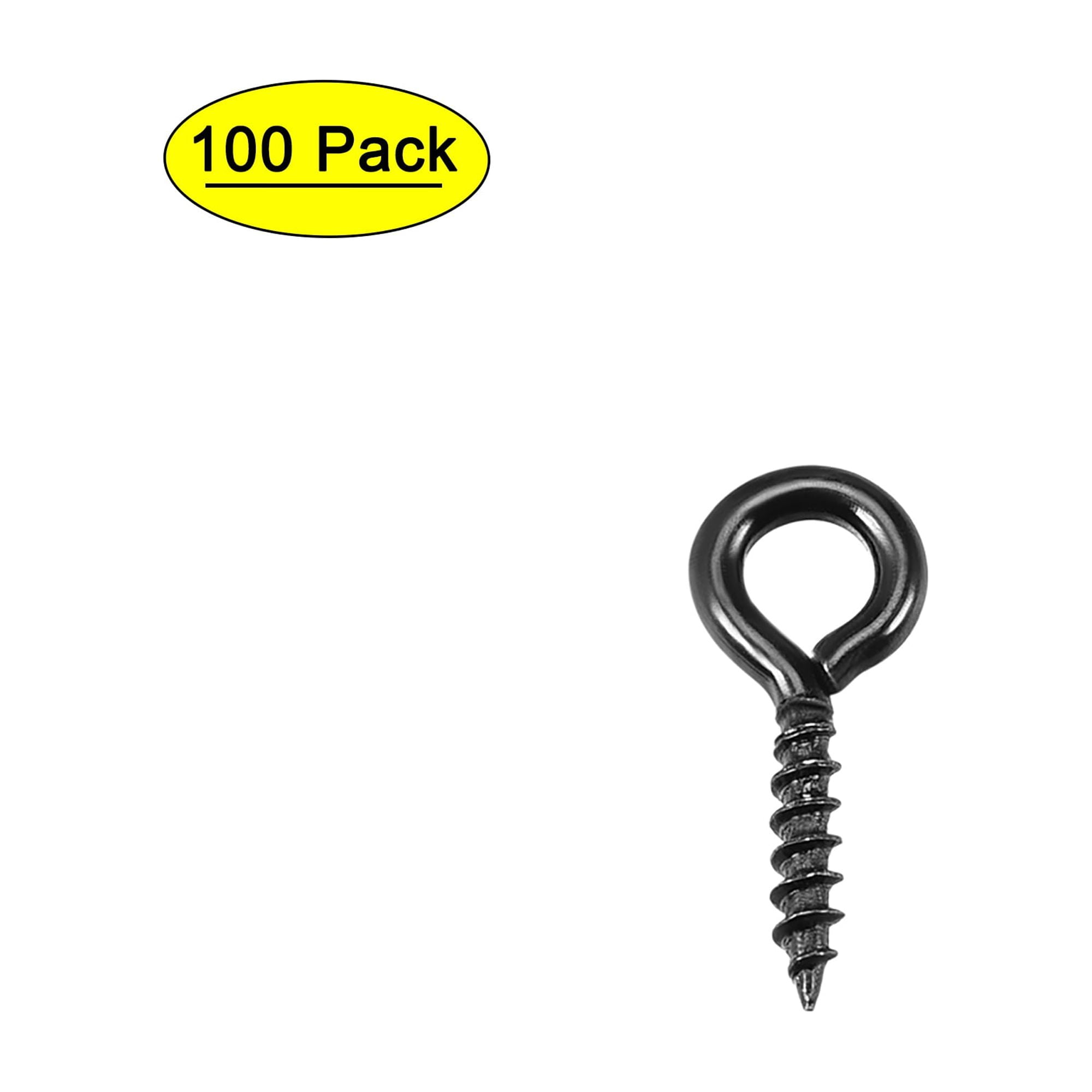 Uxcell 0.59 Small Screw Eye Hooks Self Tapping Screws Carbon
