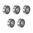 thumbnail image 1 of Uxcell 0.39''x1.02''x0.31'' Deep Groove Ball Bearing Double Sealed P6 Z1 Level Bearings Metal Silver Tone 5pcs, 1 of 3