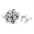 thumbnail image 1 of Uxcell 0.39inch Arch High Two Hole Stainless Steel Pipe Strap Clips Fastener Holder 20Pcs, 1 of 4