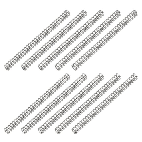 Uxcell 0.3mm Wire Dia x 2mm OD x 25mm L Compression Spring, 304 Stainless Steel Mechanical Extension Small Springs 10 Pcs
