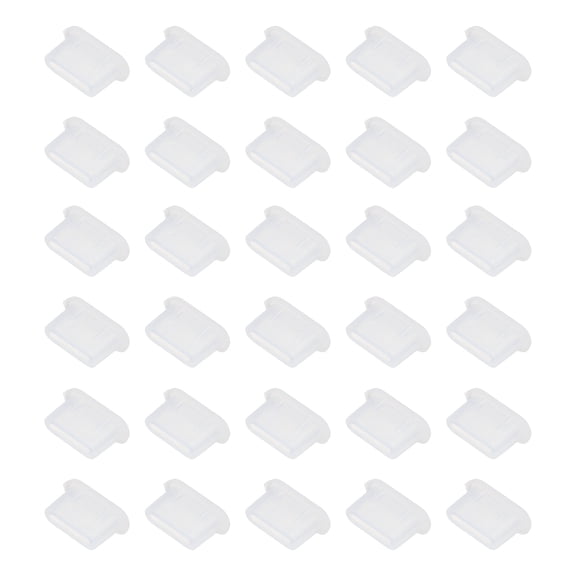Uxcell 0.4 Inch USB Type A Dust Plug, 30 Pcs Anti Dust Plug Cover Female End for Port Device, Clear