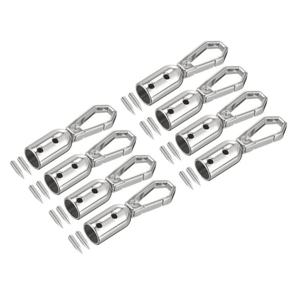 Uxcell 0.43" Cord End Cap Terminators Cord Finding for Tassel Making, 8 Pack Silver