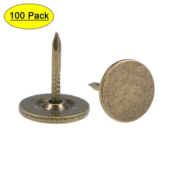 Uxcell 0.43''x 0.51' Flat Head Furniture Nails Bronze Tone Upholstery Nails Tacks 100 Pack