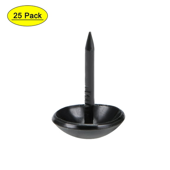Uxcell Upholstery Nails Tacks Round Thumb Push Pins For DIY Home Decoration Iron Black 25Pcs 11mm x 17mm