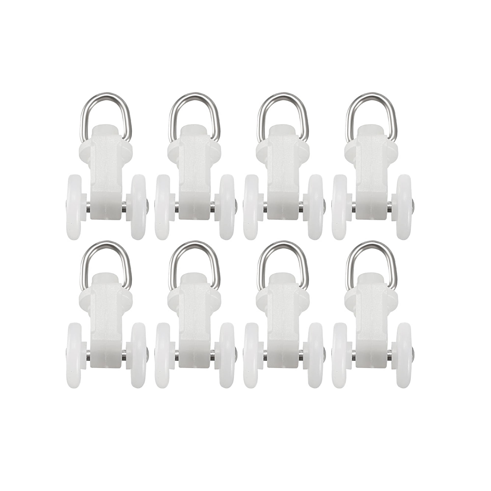 Uxcell 0.45inch Dia Curtain Track Rollers Twin Wheeled Plastic White ...