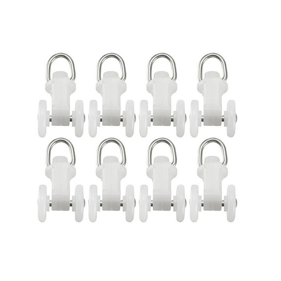 Uxcell 0.45inch Dia Curtain Track Rollers Twin Wheeled Plastic White 30pcs