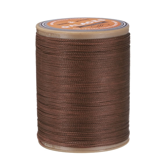 Uxcell 0.45mm Leather Sewing Waxed Thread, 197Yards / 200m, Polyester Waxed Cord Linen Thread String, Chocolate brown