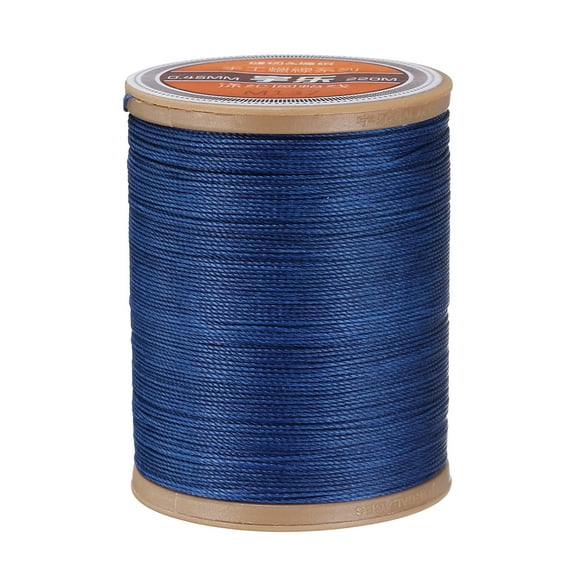 Uxcell 0.45mm Leather Sewing Waxed Thread, 219 Yards / 200m, Polyester Waxed Cord Linen Thread String, Blue