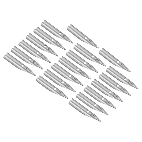 Uxcell 0.45mm Line Width Fountain Pen Nib Replacement 304 Stainless Steel for Drawing Writing 20 Pcs