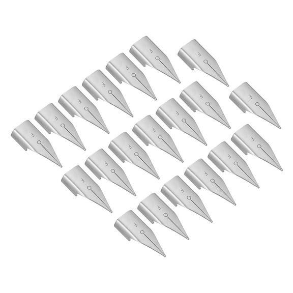 Uxcell 0.45mm Line Width Fountain Pen Nib Replacement Fine Nib 304 Stainless Steel for Drawing Writing 20 Pcs