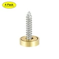 thumbnail image 1 of Uxcell 0.47'' Mirror Screw Decorative Cap Cover Nail  Stainless Steel Gold Tone 4pcs, 1 of 5
