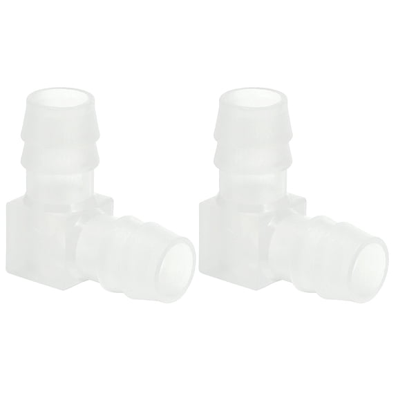 Uxcell 0.47" Plastic Hose Barb 90 Degree Elbow 2 Pack Barb Fittings 2 Way Equal Barbed Joint Splicer Mender Adapter Union Adapter
