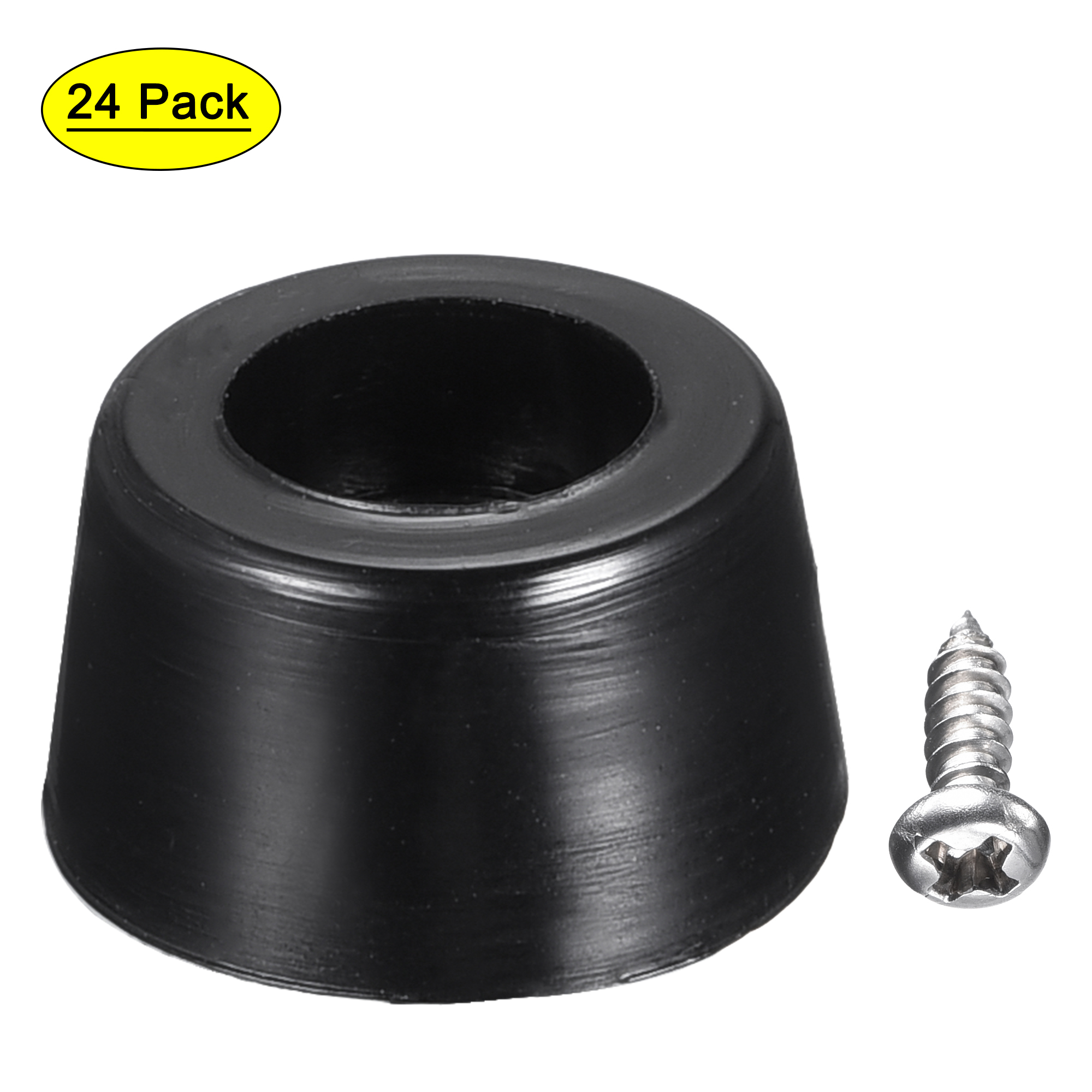 Uxcell 0.47" W x  0.28" H Rubber Bumper Feet, Stainless Steel Screws and Washer 24 Pack - image 1 of 5