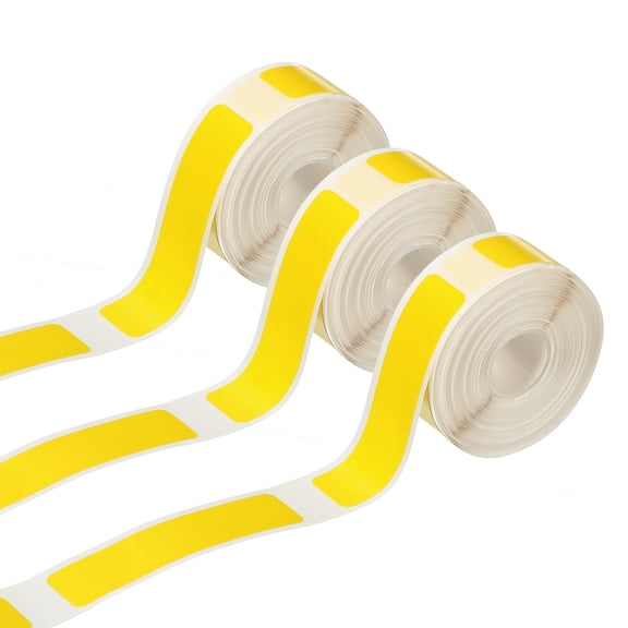Uxcell 0.47 x 1.97 Inch Food Storage Labels, 3 Roll (150pcs Per Roll) Refrigerator Freezer Marker Adhesive Paper Sticker for Jars Bottles Containers, Yellow