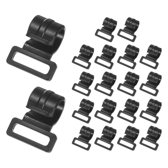 Uxcell 0.47IN Tent Pole Clips [20PCS] - C-Shaped Clamp - [POM Plastic] Tent Pole Attachment Clips Webbing Strap Clamp