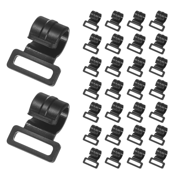 Uxcell 0.47IN Tent Pole Clips [30PCS] - C-Shaped Clamp - [POM Plastic] Tent Pole Attachment Clips Webbing Strap Clamp