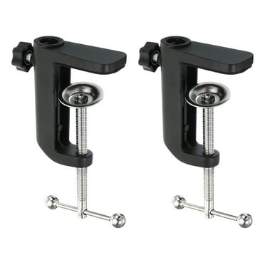 Uxcell 0.49" Hole Dia. Universal C Clamp Table Lamp Mic Arm Mount Desk Clamp Black 2 Pcs