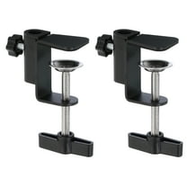Uxcell 0.49" Hole Dia. Universal C Clamp Table Lamp Microphone Arm Mount Desk Clamp, Black 2 Pcs