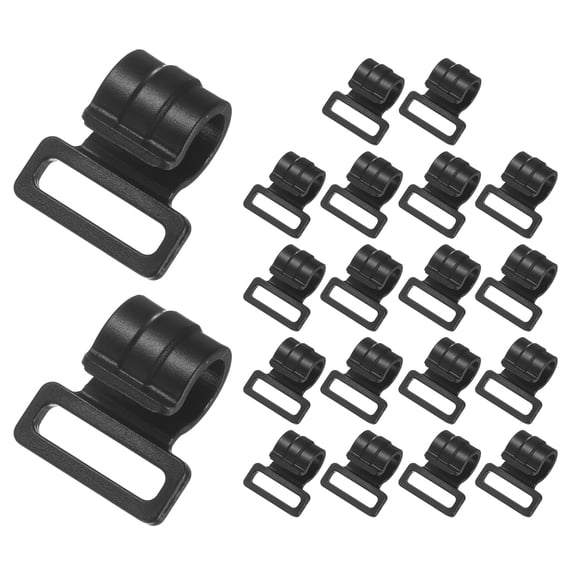 Uxcell 0.4IN Tent Pole Clips [20PCS] - C-Shaped Clamp - [POM Plastic] Tent Pole Attachment Clips Webbing Strap Clamp