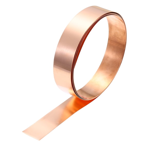 Uxcell 0.4mm x 30mm x 2000mm Copper Sheet Roll, 99.9% Pure Copper Strip Flashing Metal Foil Plate for DIY Project Jewelry Craft Electrical Repair