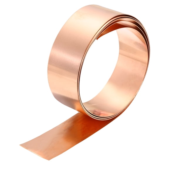Uxcell 0.4mm x 40mm x 2000mm Copper Sheet Roll, 99.9% Pure Copper Strip Flashing Metal Foil Plate for DIY Project Jewelry Craft Electrical Repair