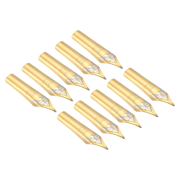 Uxcell 0.5-0.7mm Line Width Fountain Pen Nib Replacement 304 Stainless Steel for Drawing Writing, 2 Colors 10 Pcs