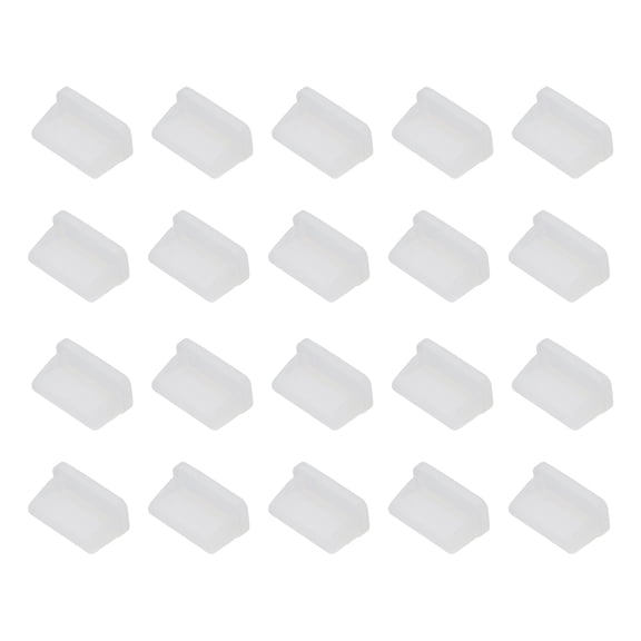 Uxcell 0.5 Inch USB Type A Dust Plug, 20 Pcs Anti Dust Plug Cover Silicone Charging Port Cover Female End for Port Device, Clear