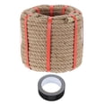 thumbnail image 1 of Uxcell Jute Rope Heavy Natural Thick Twisted Rope with Tape for Crafts Railing Docks Tug of War Swing Landscaping 0.5 Inch x 98ft, 1 of 6