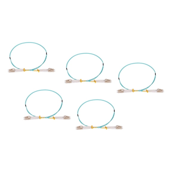 Uxcell 0.5 Meters 1.6Ft Fiber Patch Cable Multimode LC-LC OM3 LSZH Fiber Optic Jumper Green For Network Transceiver,5Pcs