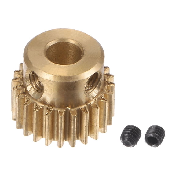 Uxcell 0.5 Mod 24T 4mm Bore 13mm Outer Dia Brass Motor Rack Pinion Gear with Screws