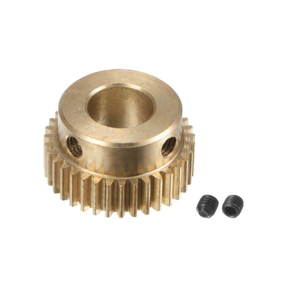 Uxcell 0.5 Mod 35T 8mm Bore 18mm Outer Dia Brass Motor Rack Pinion Gear with Screws