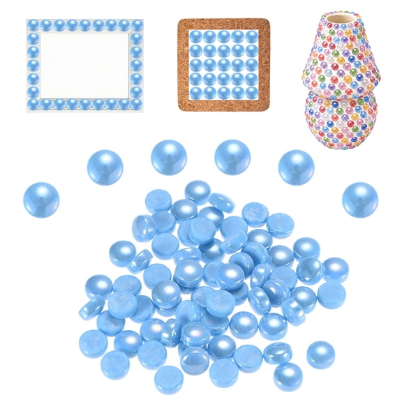 Uxcell 0.5" Stepping Stone Kit for DIY, Jade Mosaic Tiles for Footprint Walkway, Garden Decor, Craft, Glim Sky Blue, Raw Stone