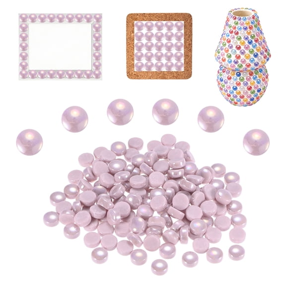 Uxcell 0.5" Stepping Stone Kit for DIY, Jade Mosaic Tiles for Handprint Walkway, Garden Decor, Craft, Glim Light Purple, Raw Stone