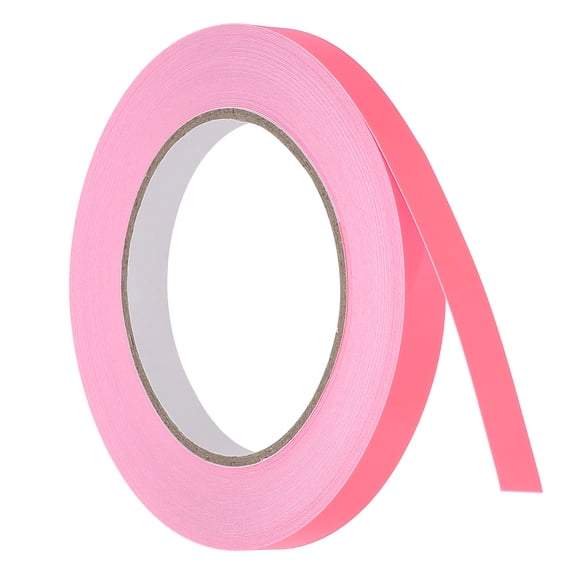 Uxcell 0.5 inch x 66 feet Neon Gaffer Cloth Tape, 1 Roll Fluorescent Adhesive Tape Black Light Glow Tape, Pink