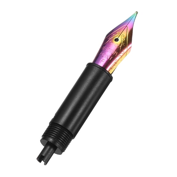 Uxcell 0.5 mm Line Width Fountain Pen Nib Replacement, 304 Stainless Steel Special Spare Ink Dip Calligraphy Pen Nib with Thread for Drawing Writing Signing, Colorful(F Tip)