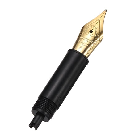Uxcell 0.5 mm Line Width Fountain Pen Nib Replacement, 304 Stainless Steel Special Spare Ink Dip Calligraphy Pen Nib with Thread for Drawing Writing Signing, Gold(F Tip)
