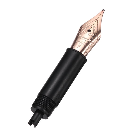 Uxcell 0.5 mm Line Width Fountain Pen Nib Replacement, 304 Stainless Steel Special Spare Ink Dip Calligraphy Pen Nib with Thread for Drawing Writing Signing, Rose Gold(F Tip)