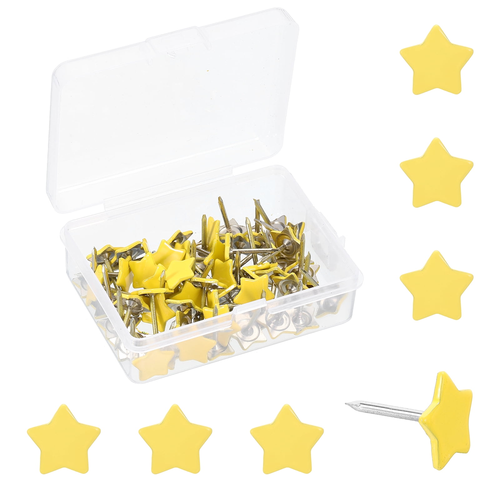 Uxcell 0.5'' x 0.6'' Star Push Pins, 50 Pcs Star Shape Thumb Tacks Cute ...