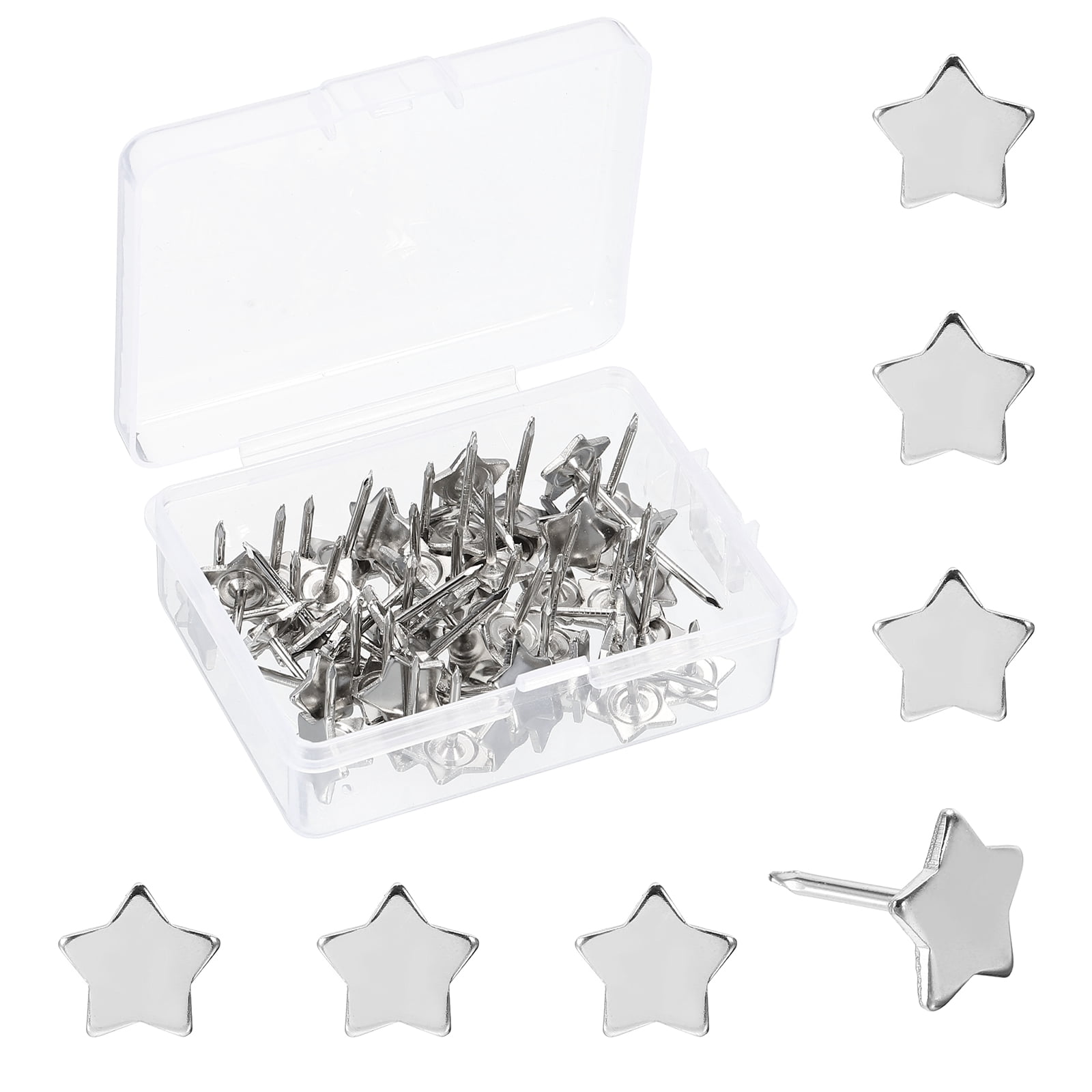 Uxcell 0.5'' x 0.6'' Star Push Pins, 50 Pcs Star Shape Thumb Tacks Cute ...