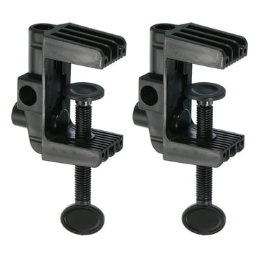Uxcell 0.51" Hole Dia. Plastic Universal C Clamp Table Lamp Mic Arm Mount Desk Clamp, Black 2 Pcs