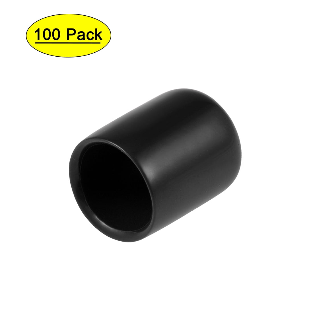 Uxcell 100-Pack Rubber End Caps – 7.5mm (5/16") ID, Vinyl PVC Round Tube Bolt Caps, Screw Thread Protectors, Furniture Feet Covers (Dark Grey)