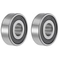 thumbnail image 1 of Uxcell 0.51''x1.38''x0.43'' Deep Groove Ball Bearings Z2 Double Sealed Roller Chrome Steel  Silver Tone 2pcs, 1 of 4